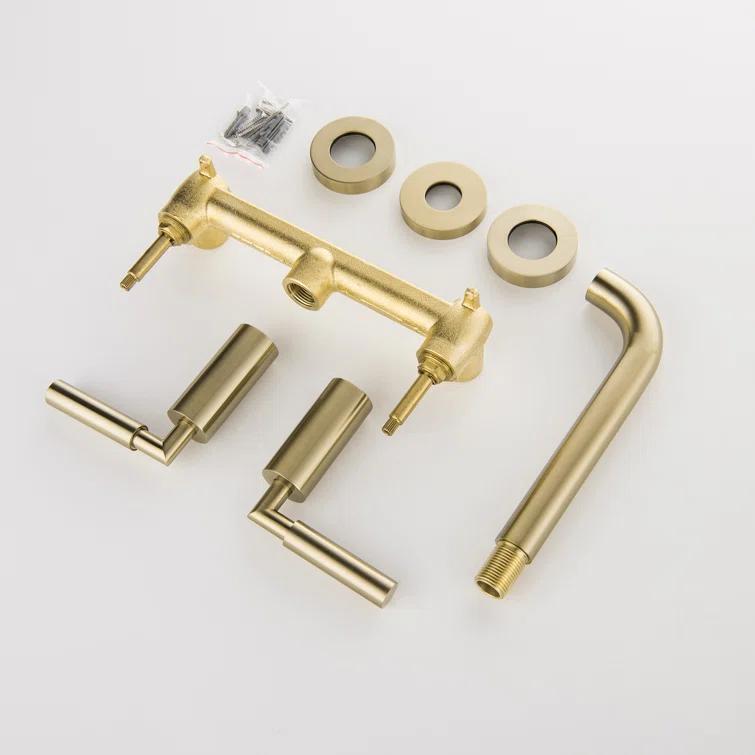 10.08" Widespread Bathroom Faucet 3 Hole, 2-handle Bathroom Sink Faucet with Drain Assembly
