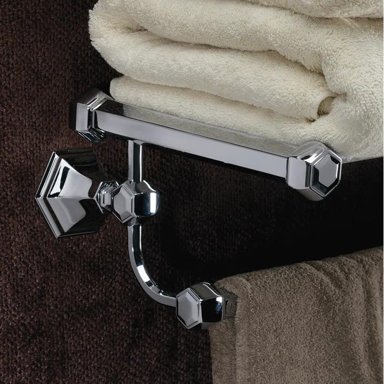 Nicole Metal Accent Shelf with Towel Bar
