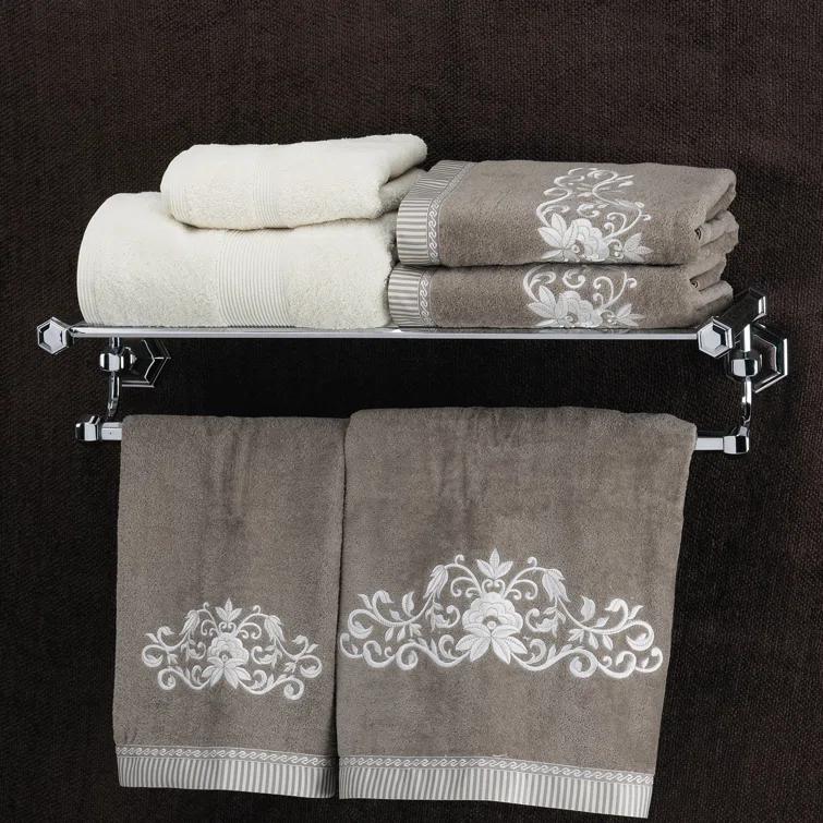 Nicole Metal Accent Shelf with Towel Bar