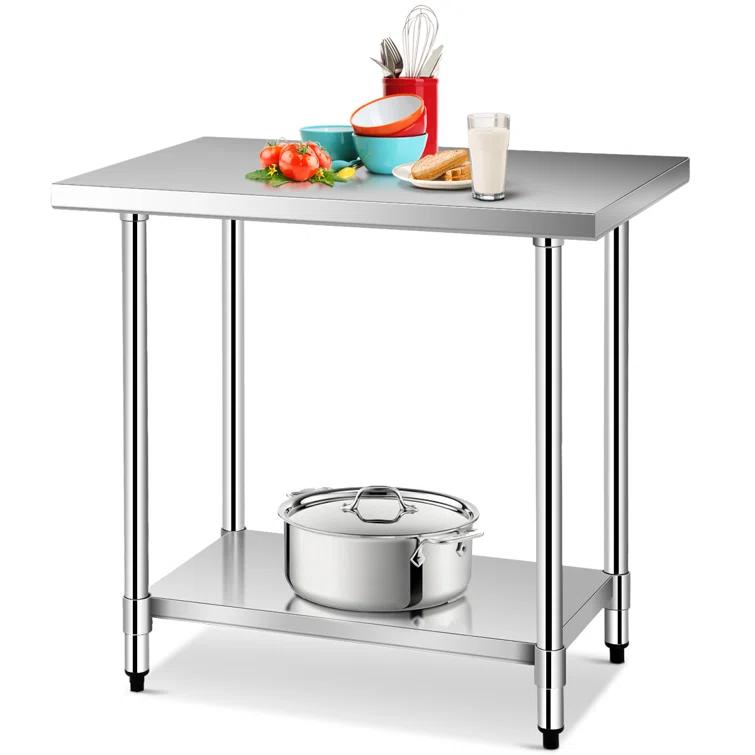 Gymax Stainless Steel 36'' L x 24'' W x 35'' H Work Table