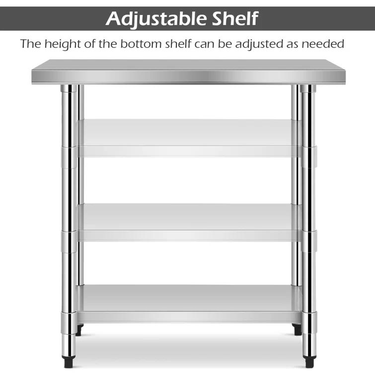 Gymax Stainless Steel 36'' L x 24'' W x 35'' H Work Table