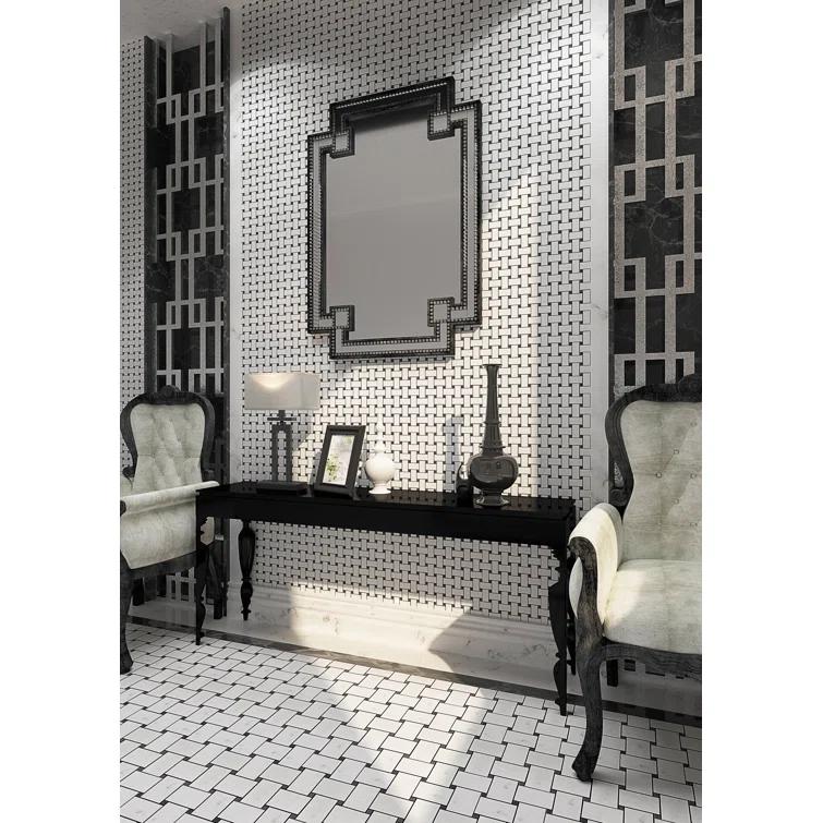 12" x 12" Natural Stone Basketweave Mosaic Wall & Floor Tile