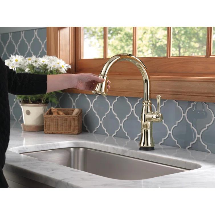 Cassidy Pull Down Touch Single Handle Kitchen Faucet with Side Spray