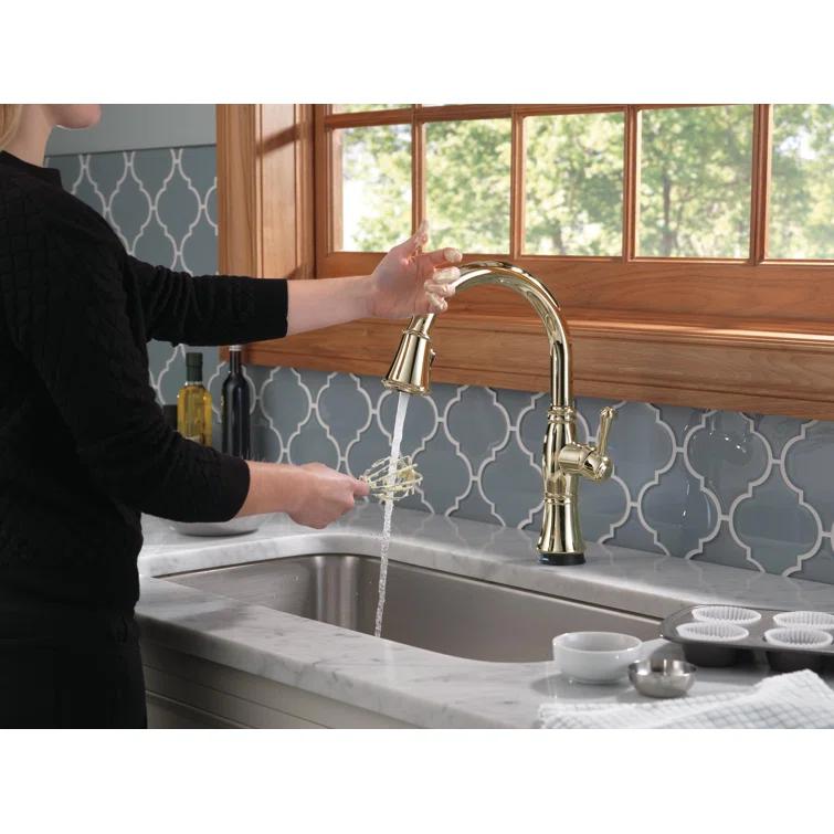 Cassidy Pull Down Touch Single Handle Kitchen Faucet with Side Spray