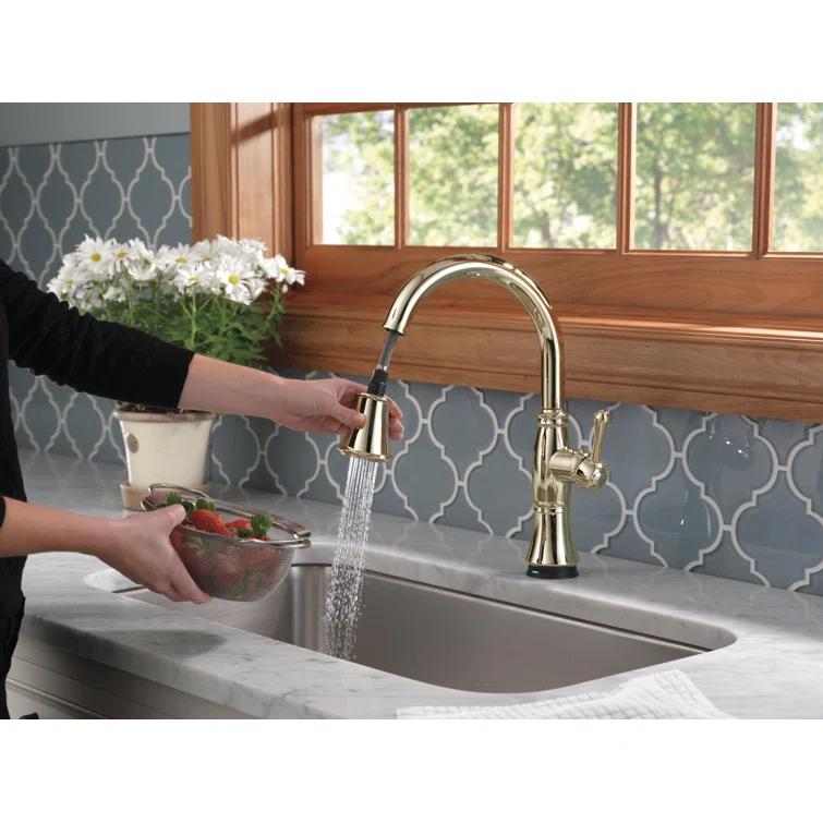 Cassidy Pull Down Touch Single Handle Kitchen Faucet with Side Spray