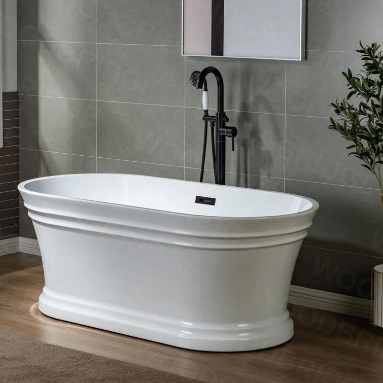 WoodBridge Cove 1 Handle Bathroom Freestanding Tub Filler with Diverter F0010ORBVT