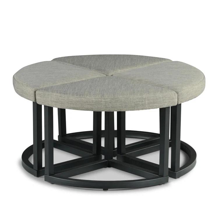 17 Stories Stannos 36" Round Coffee Table with 4 Stools