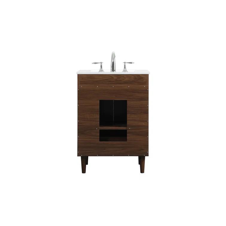 Baldwin 24'' Single Bathroom Vanity with Engineered Marble Top