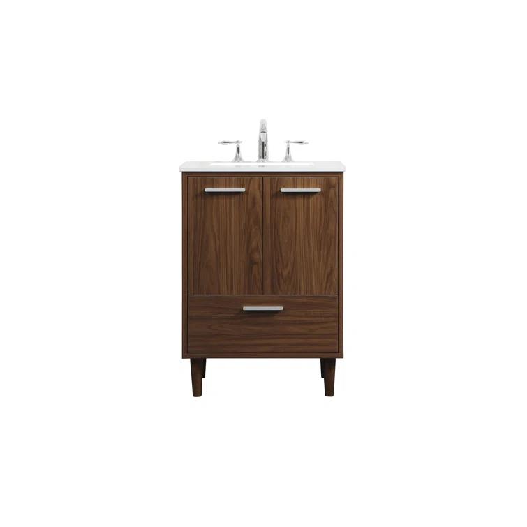Baldwin 24'' Single Bathroom Vanity with Engineered Marble Top
