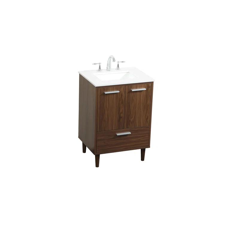 Baldwin 24'' Single Bathroom Vanity with Engineered Marble Top