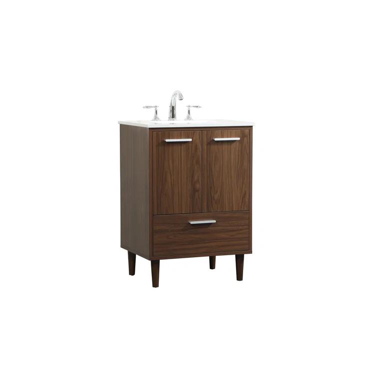 Baldwin 24'' Single Bathroom Vanity with Engineered Marble Top