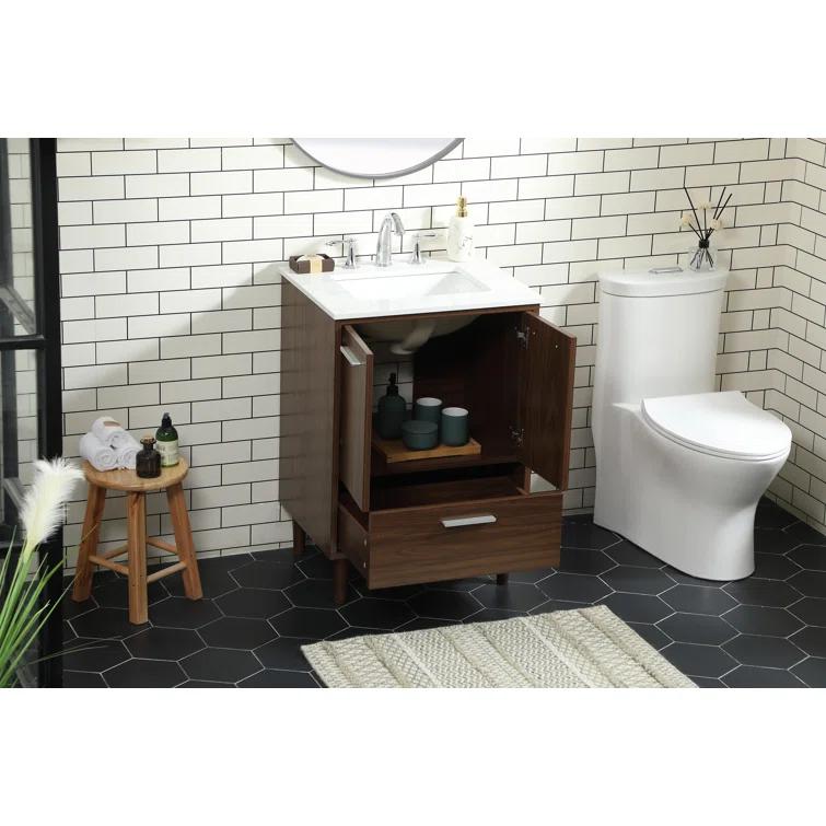 Baldwin 24'' Single Bathroom Vanity with Engineered Marble Top
