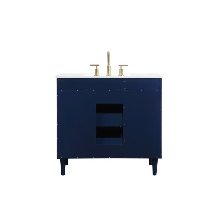 Burnie 36'' Single Bathroom Vanity with Engineered Marble Top