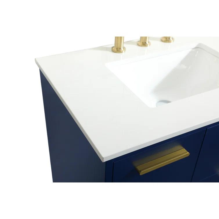 Burnie 36'' Single Bathroom Vanity with Engineered Marble Top