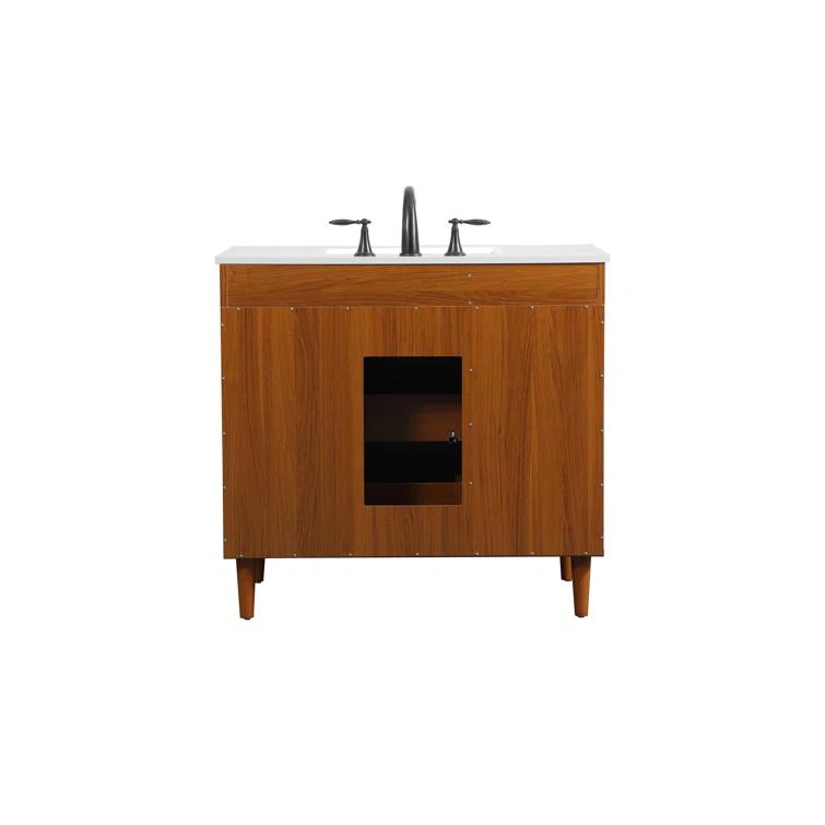 Burnie 36'' Single Bathroom Vanity with Engineered Marble Top