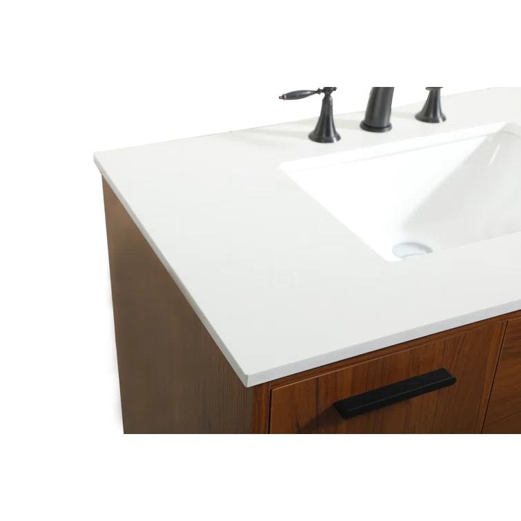 Burnie 36'' Single Bathroom Vanity with Engineered Marble Top