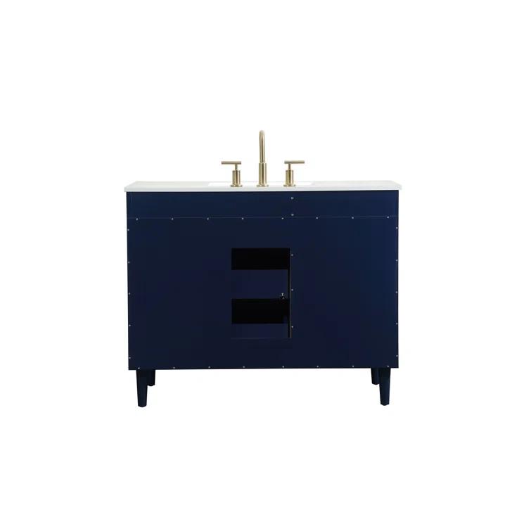 Burroughs 42'' Single Bathroom Vanity with Engineered Marble Top