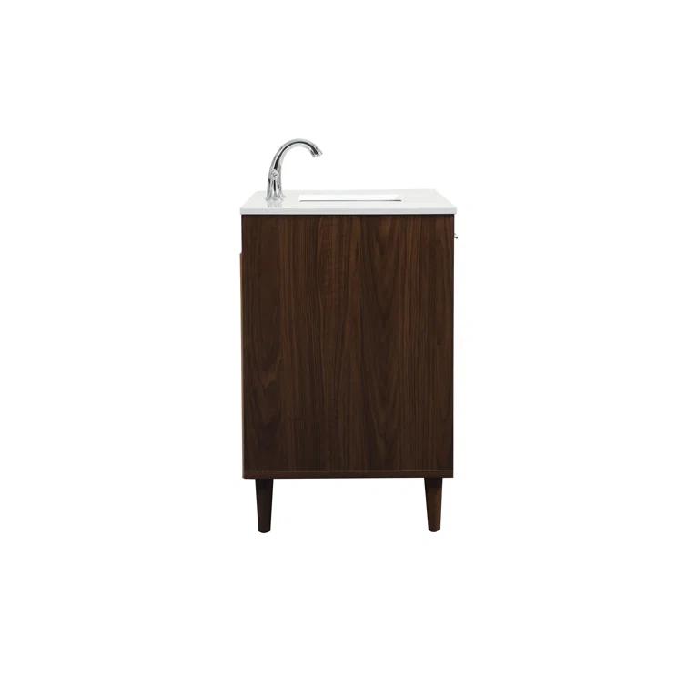 Burroughs 42'' Single Bathroom Vanity with Engineered Marble Top