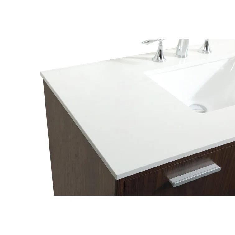 Burroughs 42'' Single Bathroom Vanity with Engineered Marble Top