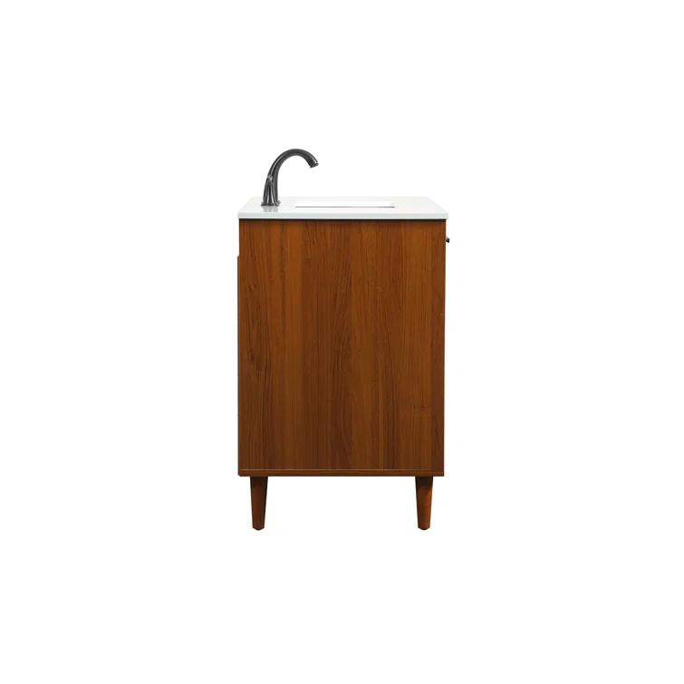 Burroughs 42'' Single Bathroom Vanity with Engineered Marble Top
