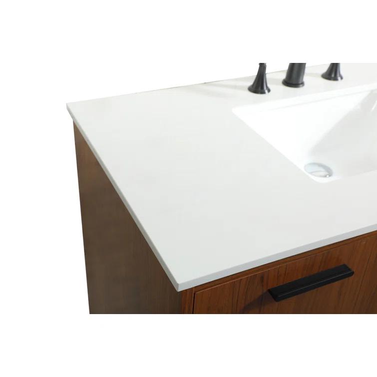 Burroughs 42'' Single Bathroom Vanity with Engineered Marble Top