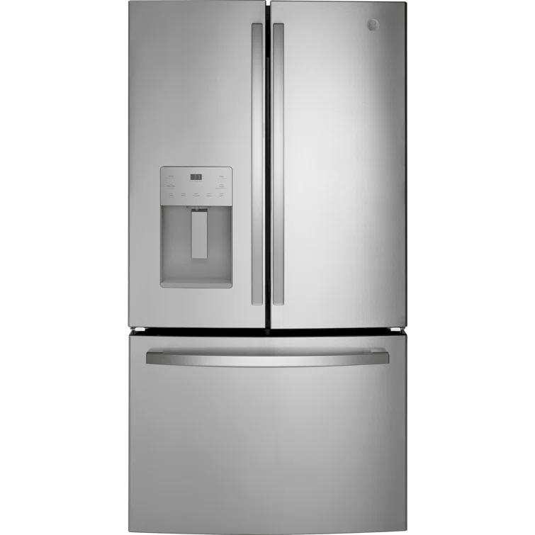 GE Appliances GFE26JYMFS GE Appliances 25.5 Cubic Feet Energy Star Smudge-Resistant French Door Refrigerator with Water and Ice Dispenser