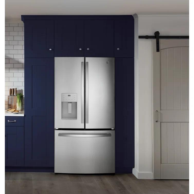 GE Appliances GFE26JYMFS GE Appliances 25.5 Cubic Feet Energy Star Smudge-Resistant French Door Refrigerator with Water and Ice Dispenser
