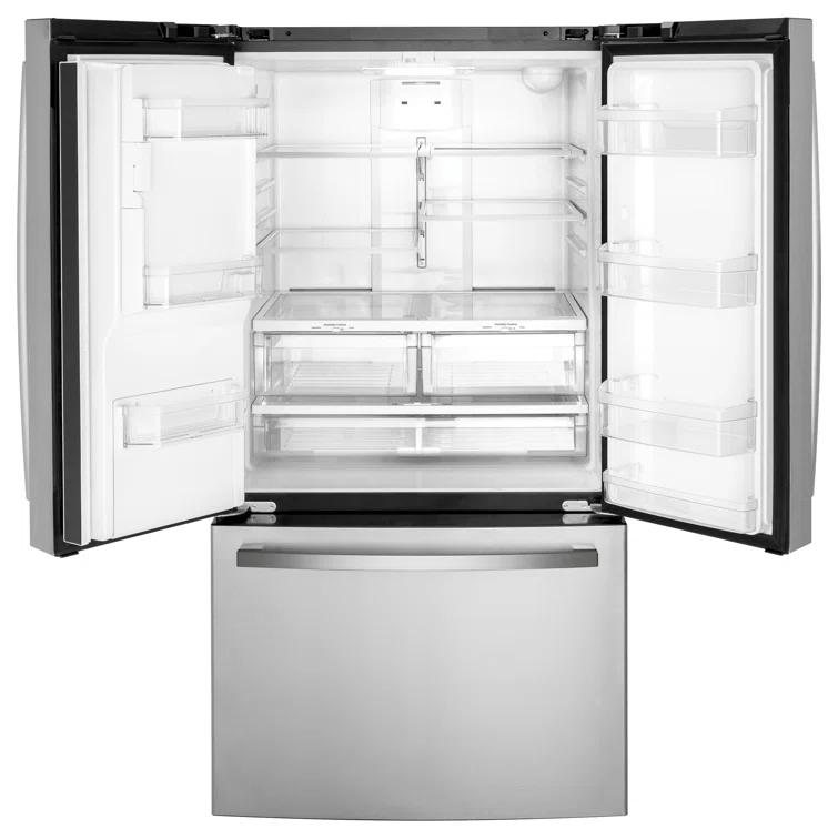 GE Appliances GFE26JYMFS GE Appliances 25.5 Cubic Feet Energy Star Smudge-Resistant French Door Refrigerator with Water and Ice Dispenser