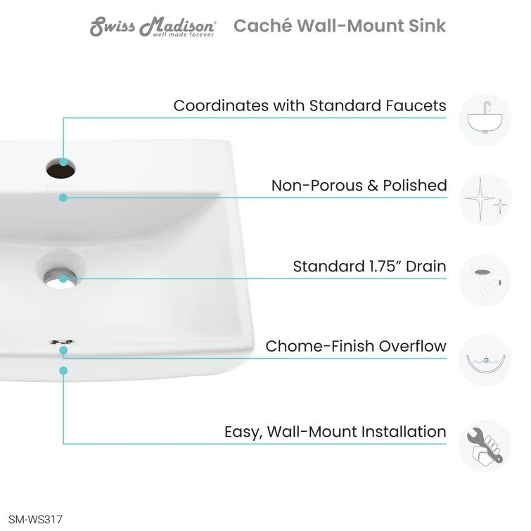 Voltaire Sublime Compact Ceramic Wall Hung Sink