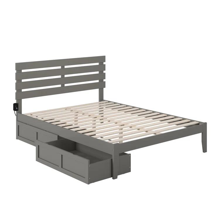 Madaket Premium Wood Farmhouse Storage Platform Bed with Under Bed Drawers