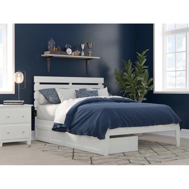 Madaket Premium Wood Farmhouse Storage Platform Bed with Under Bed Drawers