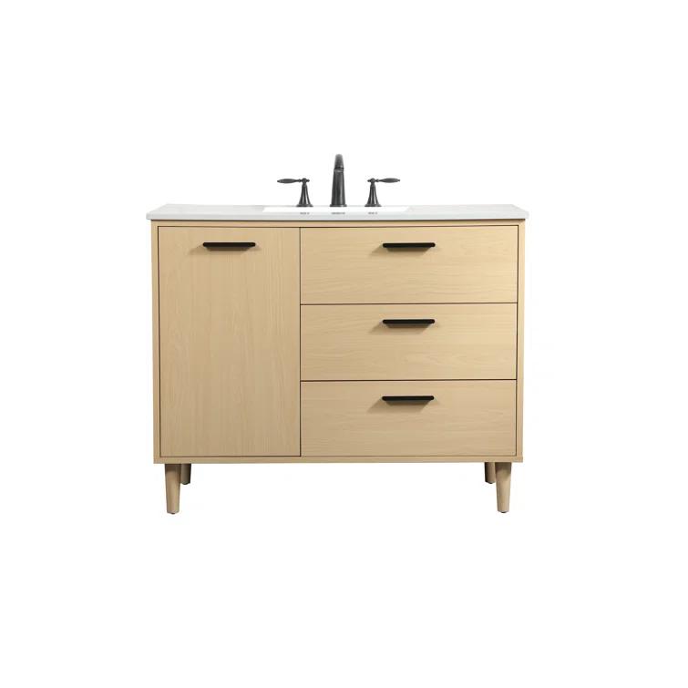 Baldwin 42'' Single Bathroom Vanity with Engineered Marble Top