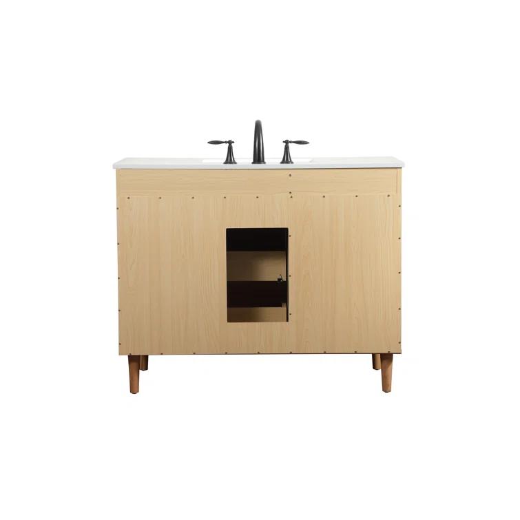 Baldwin 42'' Single Bathroom Vanity with Engineered Marble Top
