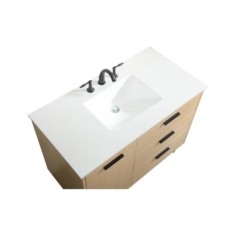 Baldwin 42'' Single Bathroom Vanity with Engineered Marble Top