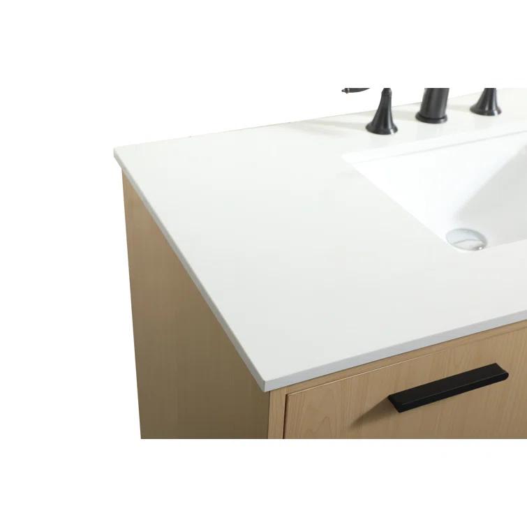 Baldwin 42'' Single Bathroom Vanity with Engineered Marble Top