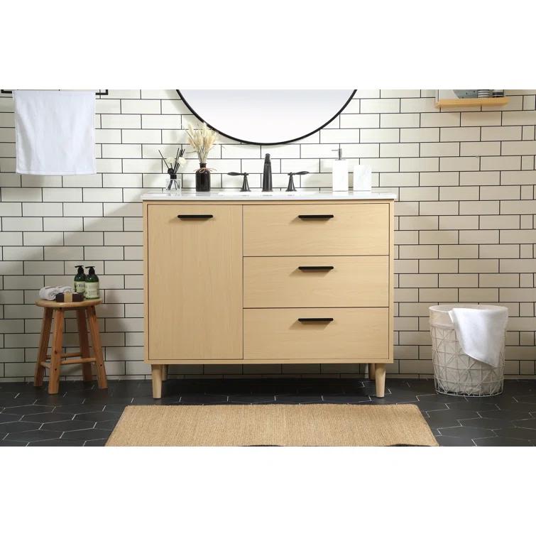 Baldwin 42'' Single Bathroom Vanity with Engineered Marble Top