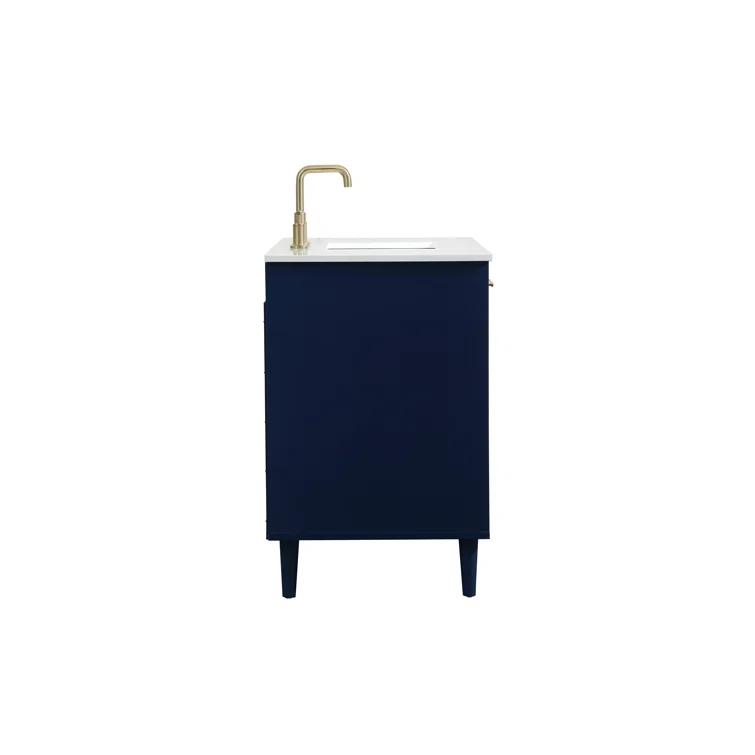Burroughs 42'' Single Bathroom Vanity with Engineered Marble Top