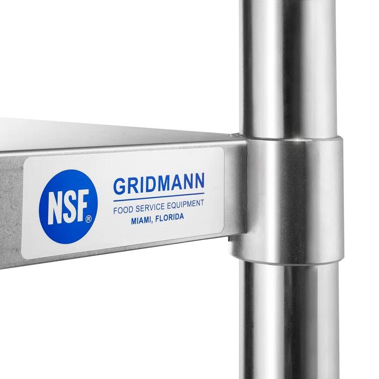 GRIDMANN 30" D x 34.5" H Stainless Steel Prep Station with Undershelf