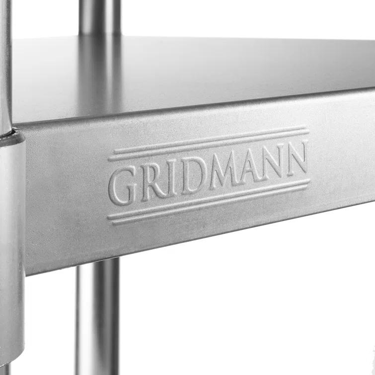 GRIDMANN 30" D x 34.5" H Stainless Steel Prep Station with Undershelf
