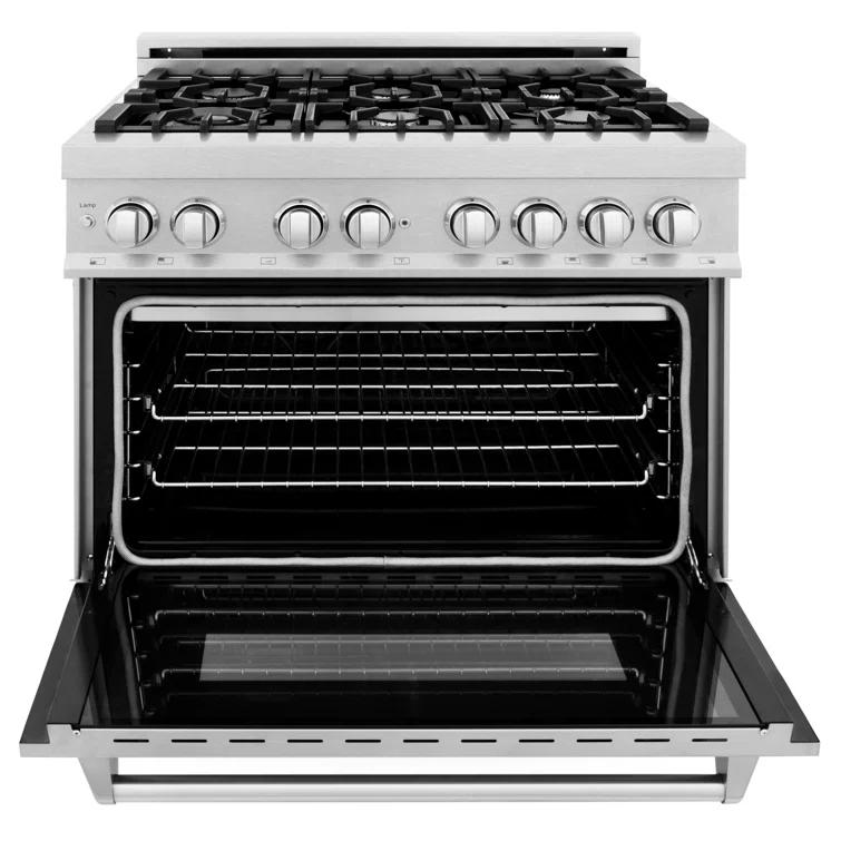 ZLINE ZLINE 36 in. Legacy Dual Fuel Range in Satin Stainless Steel w/ Door RAS-SN-36