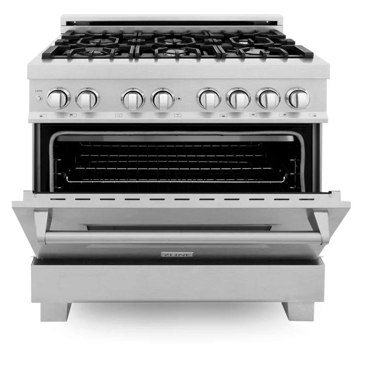 ZLINE ZLINE 36 in. Legacy Dual Fuel Range in Satin Stainless Steel w/ Door RAS-SN-36