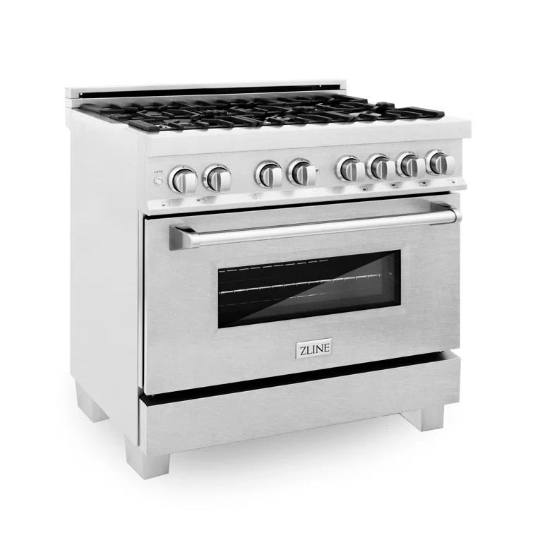 ZLINE ZLINE 36 in. Legacy Dual Fuel Range in Satin Stainless Steel w/ Door RAS-SN-36