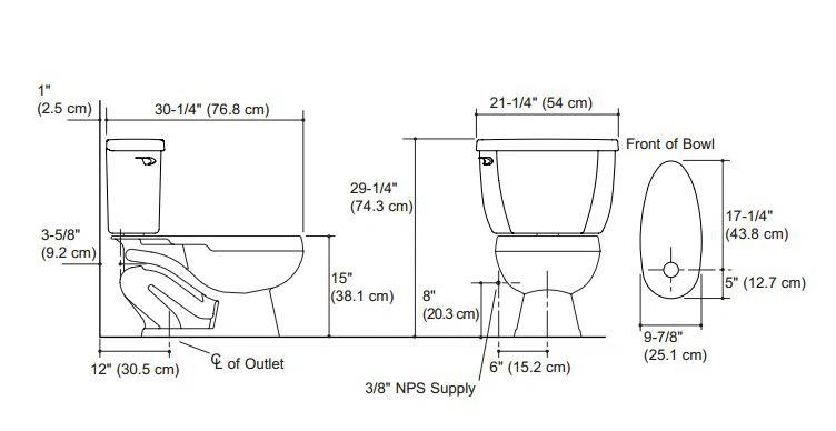 Wellworth 1.6 GPF Elongated Two-Piece Toilet Seat Not Included