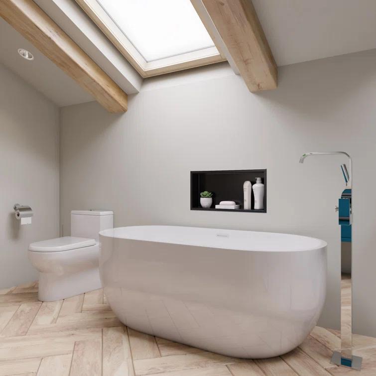 59'' x 28'' Freestanding Soaking Acrylic Bathtub