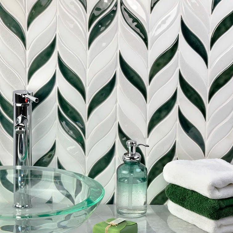 Divine Sprig 2" x 3" Ceramic Mosaic Wall Tile (0.86 Sq. Ft. / Sheet)