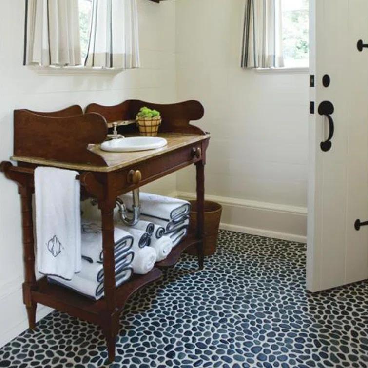 Rainforest 12" x 12" Natural Stone Pebble Mosaic Wall & Floor Tile