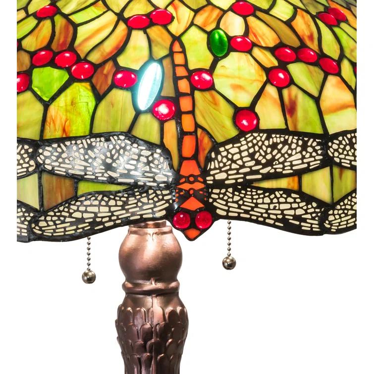 Meyda Lighting 31" High Tiffany Hanginghead Dragonfly Table Lamp