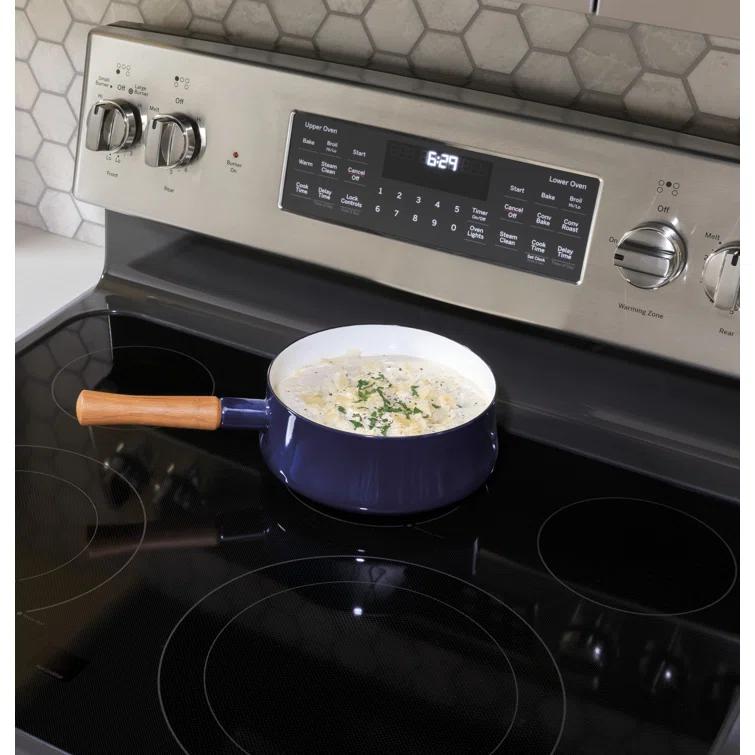 GE Appliances 30" 6.6 cu. ft. Freestanding Electric Range with 5 Elements and Convection Oven