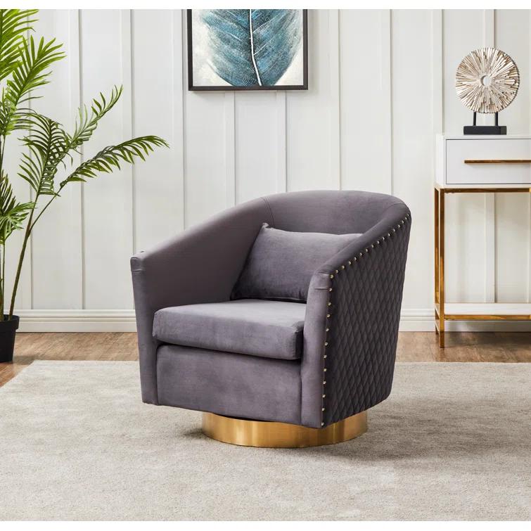 Skye Upholstered Swivel Barrel Chair