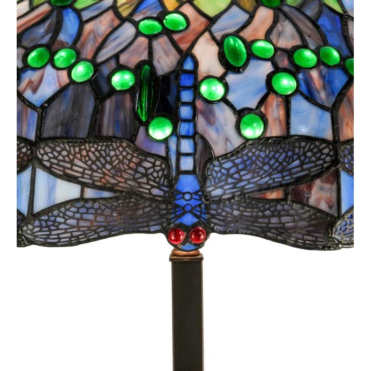 151154 Meyda 67"H Tiffany Hanginghead Dragonfly Floor Lamp